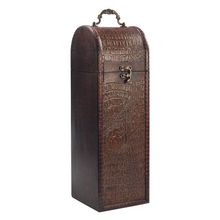 CAIXA DE VINHO RÚSTICA WOW MARROM EM MADEIRA JACARÉ