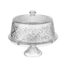 PRATO PARA BOLO DUBLIN COM PÉ E TAMPA DE CRISTAL Ø32