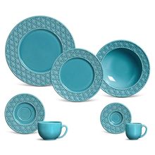 APARELHO DE JANTAR AZUL POPPY MANISH 42 PEÇAS