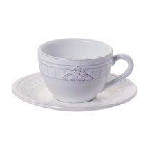 Xícara De Café Cerâmica Branco Com Pires Venice