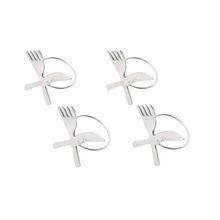 Jogo 4 Aneis Para Guardanapo De Ferro Fundido Cromado