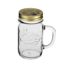 Caneca Vidro Transparente 415ml Com Tampa Bormioli