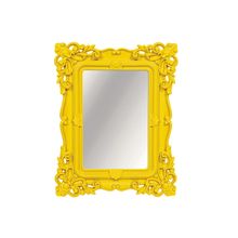 Espelho Retangular Arabesco Amarelo 32x26cm