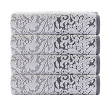 TOALHA DE ROSTO SOFTMAX ORNELA BRANCA COM BARRA CINZA