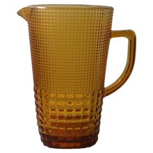 Jarra De Vidro Quadriculada Âmbar 21cm