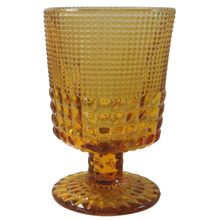 CONJUNTO COM 6 TAÇAS DE VIDRO ÂMBAR 13CM