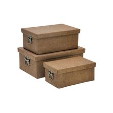 CONJUNTO DE CAIXAS MARROM 3 PEÇAS
