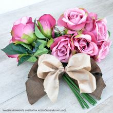 BUQUET ROSAS COM 6 GALHOS 33CM