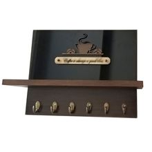 Prateleira Coffee Room Porta Chaves De Madeira E Metal