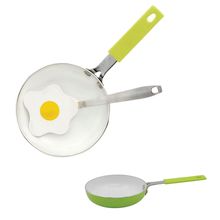 MINI FRIGIDEIRA VERDE EM CERÂMICA COM ESPÁTULA OVO 14CM