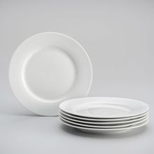 Prato De Sobremesa Super White Plain 6 Peças