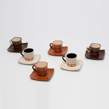 JOGO DE 6 XÍCARAS DE CAFÉ COM PIRES STRIPES 90ML