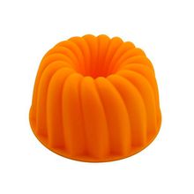 FORMA DE SILICONE PEQUENA PARA PUDIM 10CM LARANJA