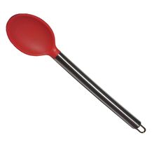 COLHER PARA ARROZ DE SILICONE VERMELHO EMBORRACHADO E INOX