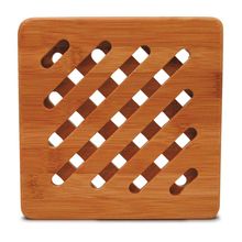 Descanso De Panela E Travessa Quadrado Em Bambu 17cm