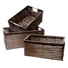 CESTOS DE RATTAN RETANGULARES 21X32CM 3 PEÇAS