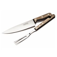 KIT CHURRASCO INOX 2 PEÇAS POLYWOOD TRAMONTINA