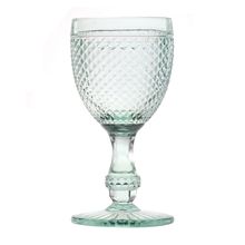 TAÇA PARA ÁGUA TURQUESA BICO DE JACA VIDRO