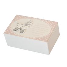 Caixa Retangular Carrinho De Bebê Rosa