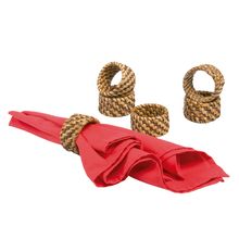 CONJUNTO COM 6 ARGOLAS PARA GUARDANAPO EM RATTAN