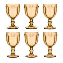 JOGO DE TAÇAS PARA ÁGUA 6 PEÇAS AMBAR BORBOLETA 300ML