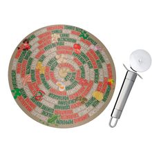 Conjunto Para Pizza Com Tábua De Vidro Ingredientes 2 Peças