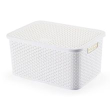 Caixa Organizadora Com Tampa Mosaico 16l Branca