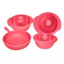 Conjunto De Panelas Cookware Cerâmica Rose 4 Peças