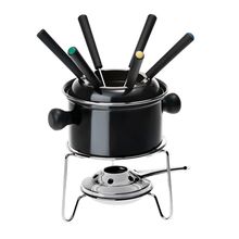 CONJUNTO PARA FONDUE PEQUENO PRETO 10 PEÇAS