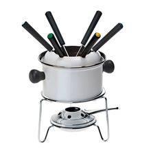 CONJUNTO PARA FONDUE PEQUENO BRANCO 10 PEÇAS