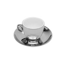 Conjunto De Xícaras De Chá Versa Prata De Porcelana 220ml 6 peças