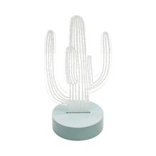 LUMINÁRIA VIDRO LED CACTUS BASE AZUL 12,5X10X24CM