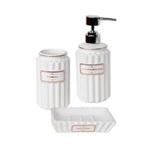 CONJUNTO PARA BANHEIRO GOLD THREAD BRANCO 3 PEÇAS