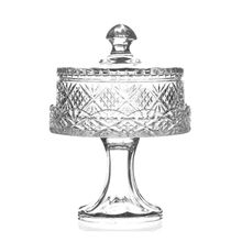 QUEIJEIRA DE VIDRO TRANSPARENTE COM PÉ