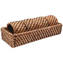 ARGOLA DE GUARDANAPO CIRCULAR 4 PECAS RATTAN PRIORI