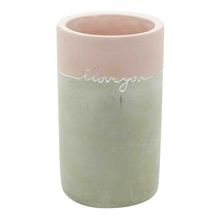 Vaso I Love You Em Concreto Long Rosa e Cinza 11x19m