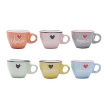 XÍCARAS PARA CAFÉ DE PORCELANA 6 PEÇAS I LOVE EXPRESSO 80ML