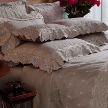 Cobre Leito Queen Noble Cinza E Cru T-3318