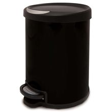 LIXEIRA COM PEDAL ROUND PRETA 5L
