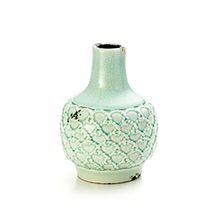 VASO ANTIQUE DE CERÂMICA AZUL CLARO 14,5X14,5X20CM