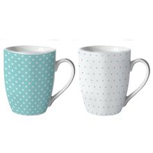 JOGO COM 2 CANECAS DE PORCELANA PETITGEO TURQUESA