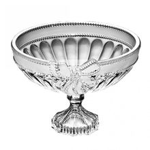 CENTRO DE MESA DE CRISTAL COM PÉ ROYAL FOSCO 25X17,5CM