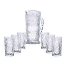 CONJUNTO COM 6 COPOS E UMA JARRA DE VIDRO STARRY