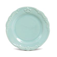 PRATO DE SOBREMESA FLOR DE LIS VERDE JOGO COM 6 PEÇAS