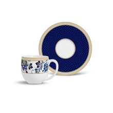 Xícara De Café Flat Classic Blue Jogo 6 Peças