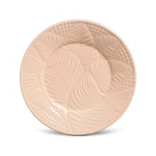 Prato De Sobremesa Leaves Rosa Claro Jogo Com 6 Peças