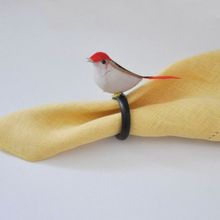 ARGOLA PARA GUARDANAPO PASSARINHO VERMELHO 4 UNIDADES