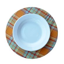 Sousplat 35cm Xadrez Laranja