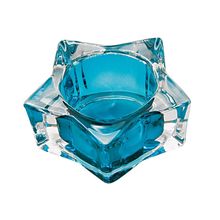 Castiçal De Vidro Em Formato De Estrela Azul 7x7x3cm