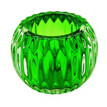 CASTIÇAL DE VIDRO VERDE 9X9X7CM